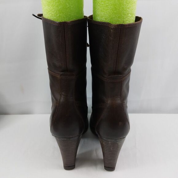 Timberland Earthkeepers Lace Up Boots Brown Leather High Heel Women's Size 8 - Picture 10 of 15